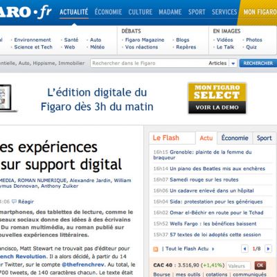 «Nouvelles expériences littéraires» en expansion selon le Figaro.fr